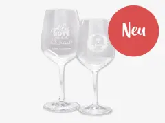 Diese zwei Gläser mit Gravur zeigen individuelle Namen und Botschaften – perfekt als individuelles Geschenk für jeden Anlass.