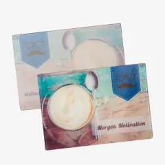 Das Glasschneidebrett mit Foto ist nicht nur praktisch, sondern sieht auch noch gut aus. Dank der geriffelten Oberfläche auf dem Spezialglas wird die Optik hochwertig.