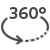 360-Grad-Pfeil symbolisiert ein komplett umschlagbares Fotobuch.